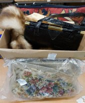 BOX WITH PURSES, NEEDLEPOINT P