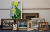 BOX WITH SEVEN ASSORTED FRAMED
