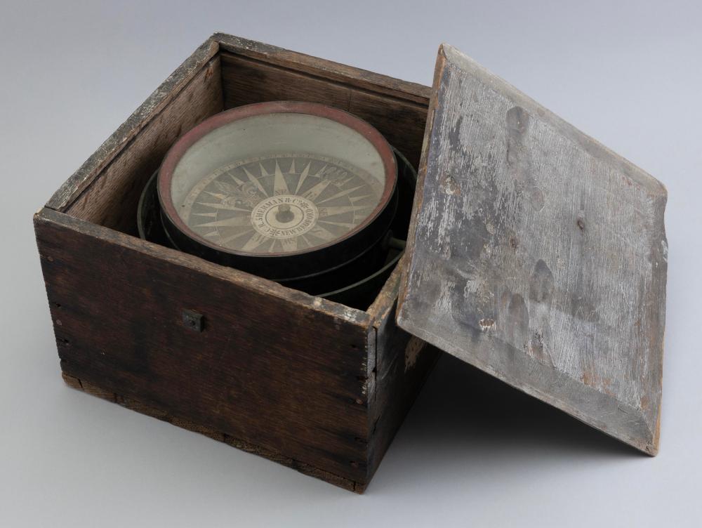 BOXED DRY COMPASS LABELED FOR