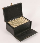 Boxed mah jong set; leather co