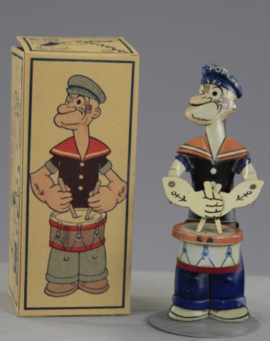 BOXED POPEYE THE DRUMMER Chein