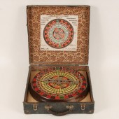 Boxed portable gambling wheel