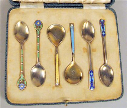Boxed set of six sterling silver