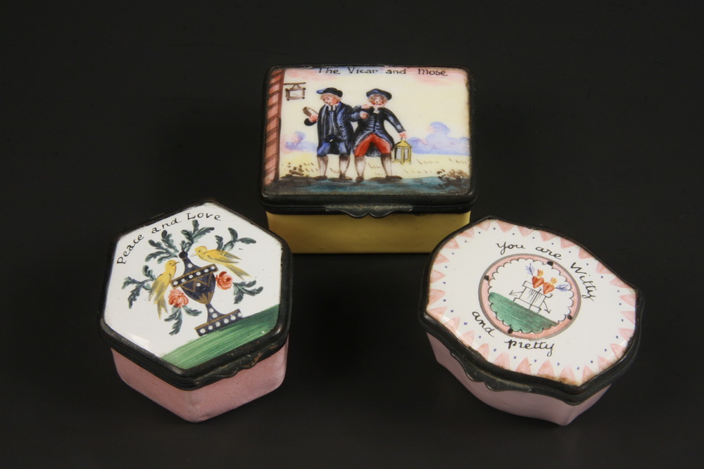 BOXES - Lot of (3) Battersea enamel