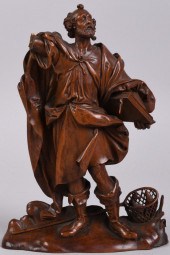 BOXWOOD FIGURE OF ST. PETER OR