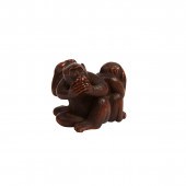 Boxwood Netsuke of Three Monke