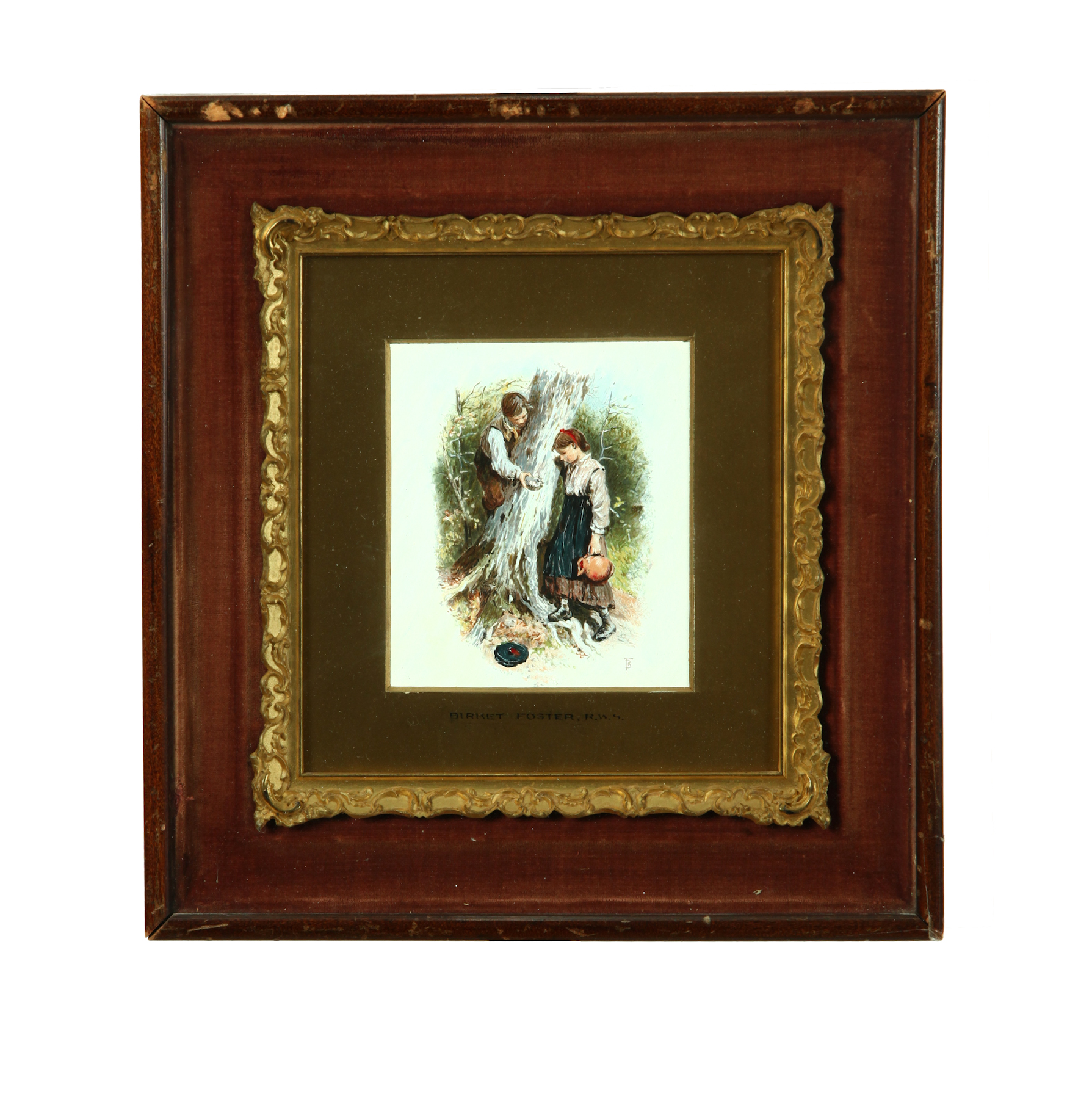 BOY AND GIRL BY MYLES BIRKET FOSTER