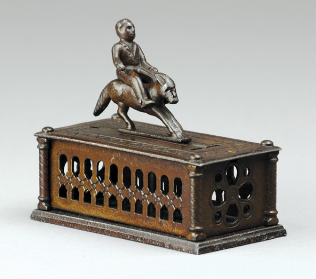 BOY ON GOAT MECHANICAL BANK Not a