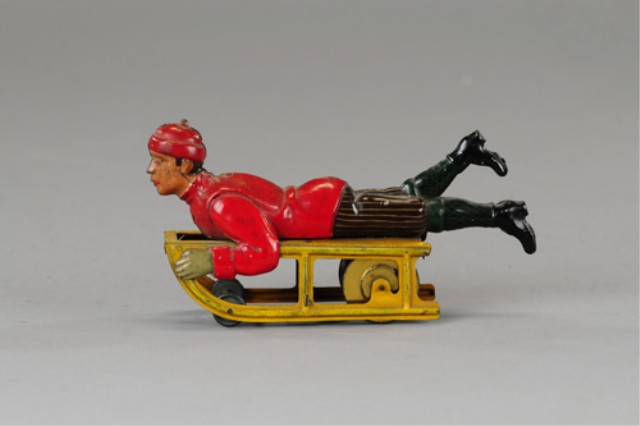BOY ON SLED TOY Germany Hess