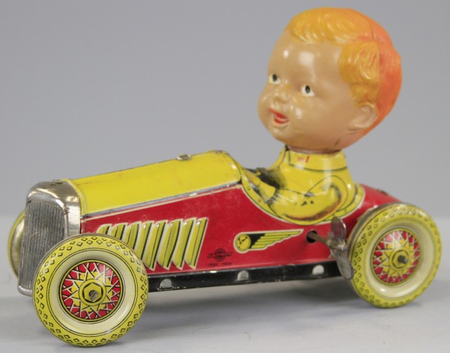 BOY RIDING RACE CAR Pre-war Japan
