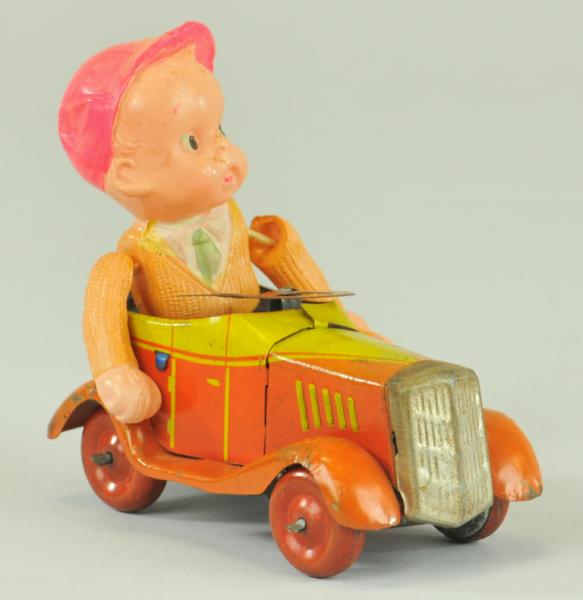 BOY RIDING RACE CAR Pre-war Japan