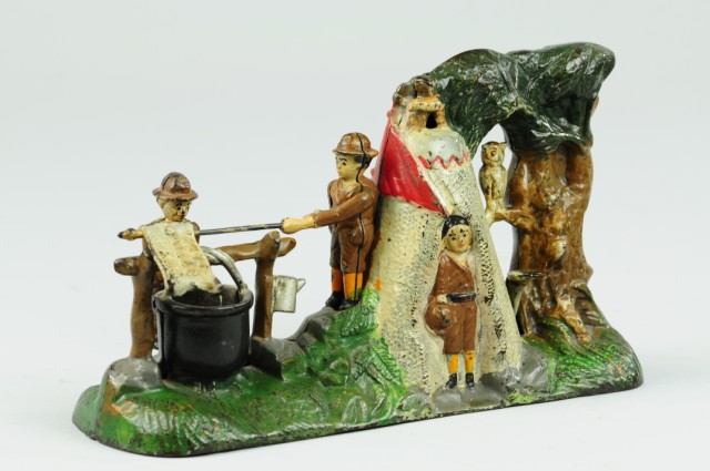 BOY SCOUT CAMP MECHANICAL BANK J