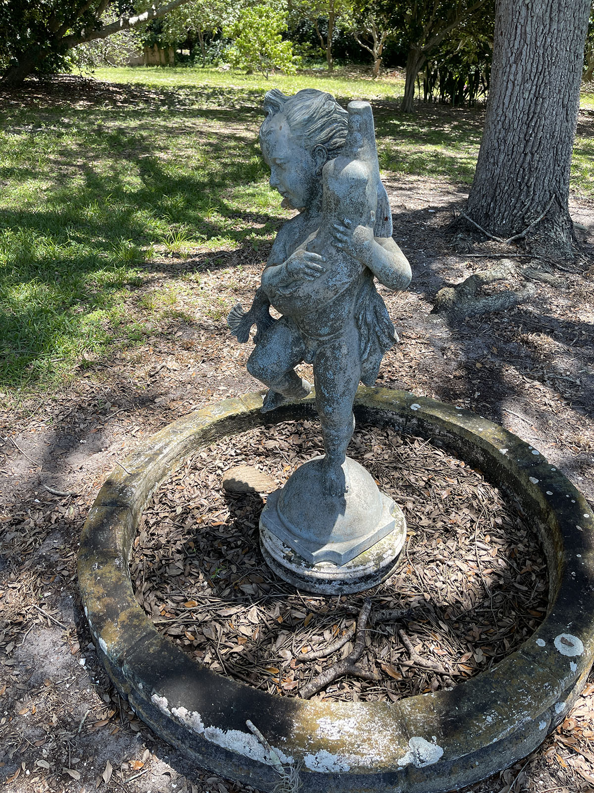 BOY WITH FISH BRONZE GARDEN