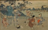 BOYS ON STILTS AND HOBBY HORSE