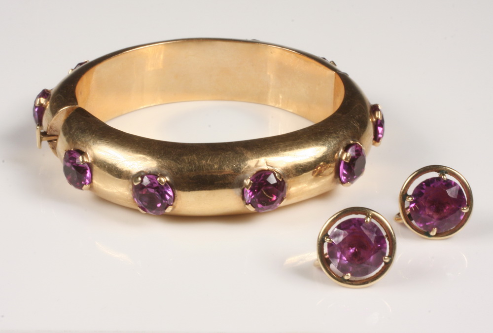 BRACELET & EARRING SET - 18K yellow