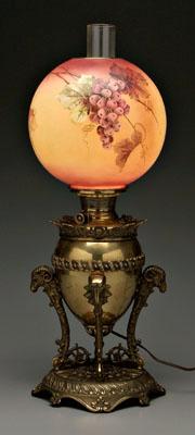Bradley & Hubbard oil lamp, cast