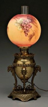 Bradley & Hubbard oil lamp, ca