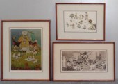 BRAGG Charles. 3 Pencil Signed
