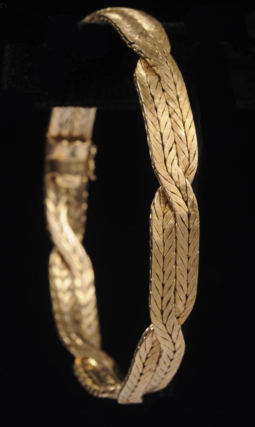 BRAIDED GOLD BRACELET Stamped 750