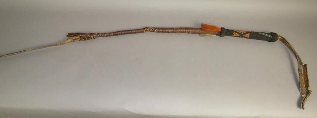 BRAIDED HIDE RIDING CROPca. 19th