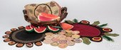 BRAIDED PENNY RUG MAT, LATE 19