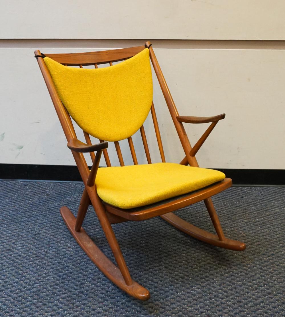 BRAMIN DENMARK TEAK ARM ROCKER BY