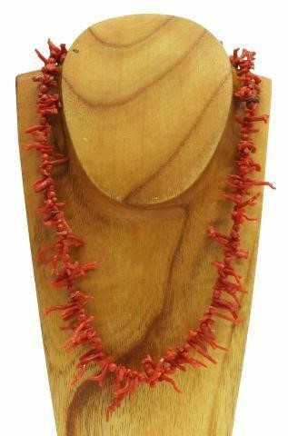 BRANCH CORAL BEADED NECKLACERed