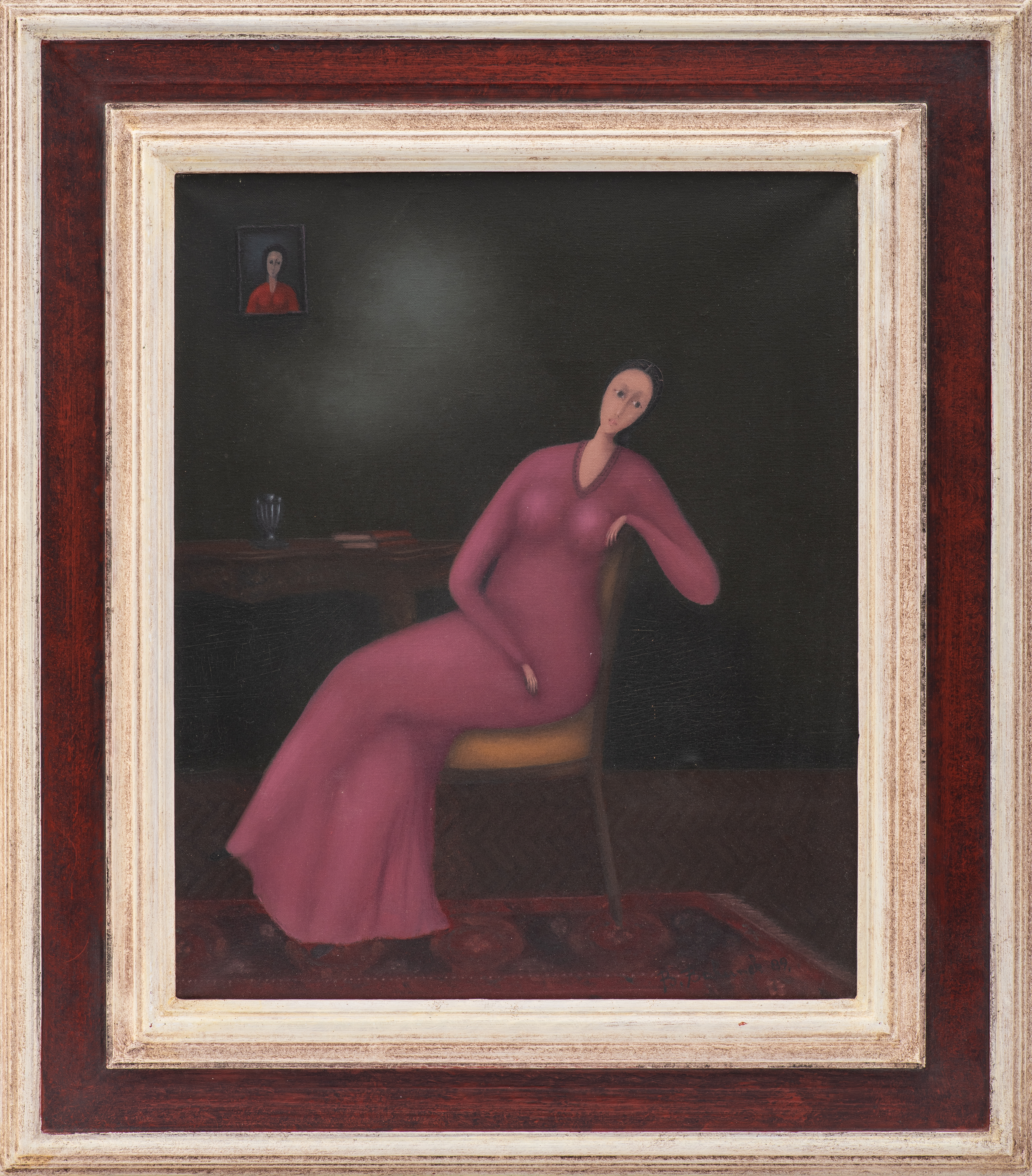 BRANKO BAHUNEK SEATED WOMAN OIL