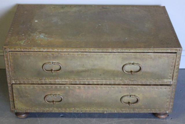 Brass 2 Drawer Chest Signed