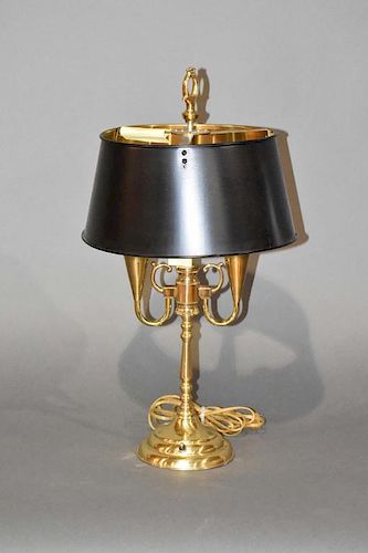 BRASS 2 LIGHT DESK LAMP WITH