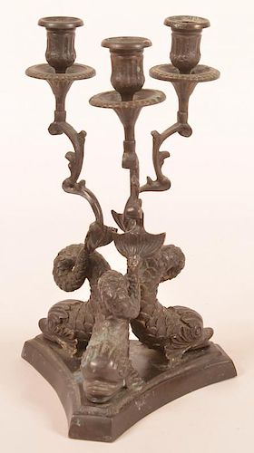 BRASS 3 SOCKET CANDELABRA WITH