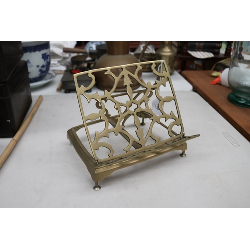 Brass adjustable book holder or