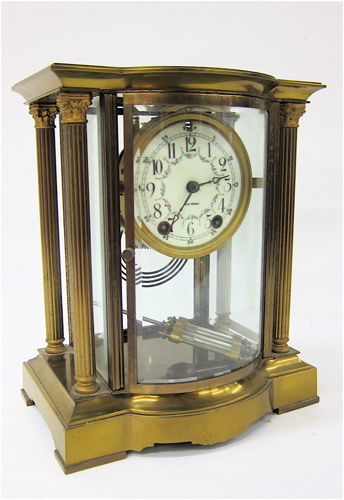 BRASS AND BEVELED GLASS CASED