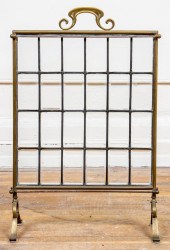 BRASS AND BEVELED GLASS FIREPL