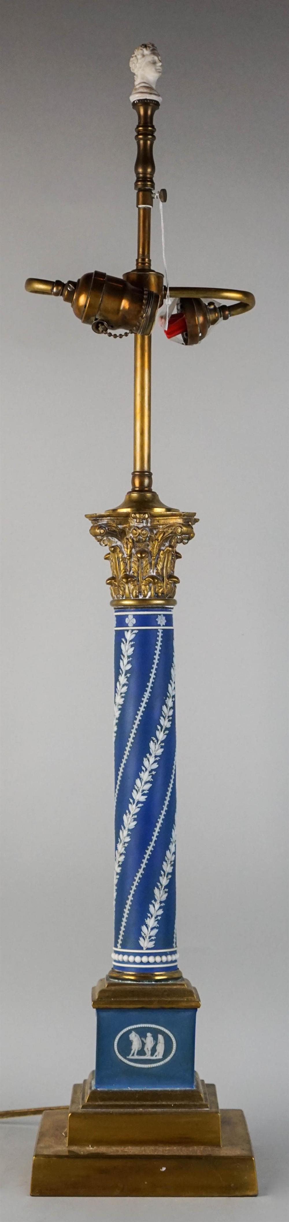 BRASS AND BLUE AND WHITE JASPERWARE