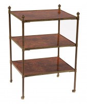 BRASS AND BURLWOOD DIMINUTIVE