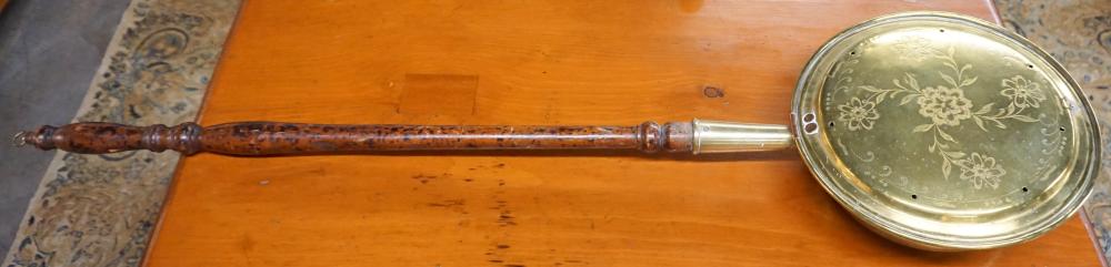 BRASS AND BURLWOOD HANDLE BED