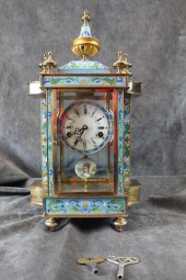 BRASS AND CLOISONNE ENAMEL MAN