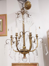 BRASS AND CRYSTAL 6 LIGHT CHAN