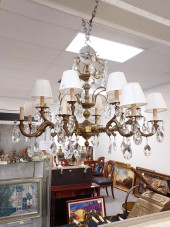 BRASS AND CRYSTAL 8 LIGHT CHAN