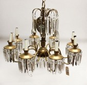 BRASS AND CRYSTAL CHANDELIEREI