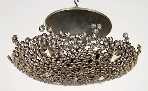 BRASS AND CRYSTAL MID CENTURY