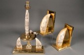 Brass and faux scrimshaw three