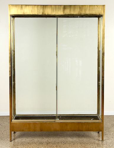 BRASS AND GLASS DISPLAY CASE
