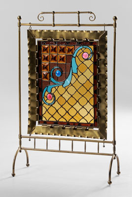 Brass and Glass Floor Screen