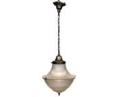 BRASS AND GLASS HANGING LAMP<b