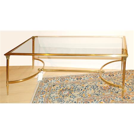 Brass and Glass Low Table 	 