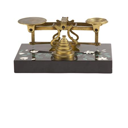 Brass and Hardstone Inlaid