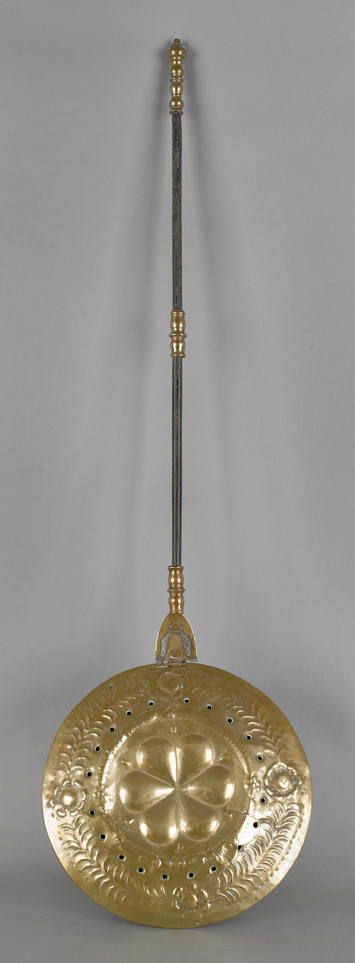 Brass and iron bedwarmer 18th c.