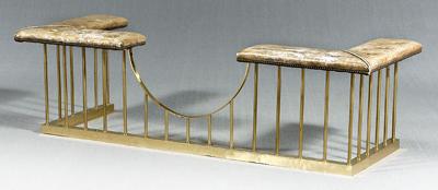 Brass and leather fire fender, 19th